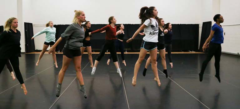 Dance students practicing.