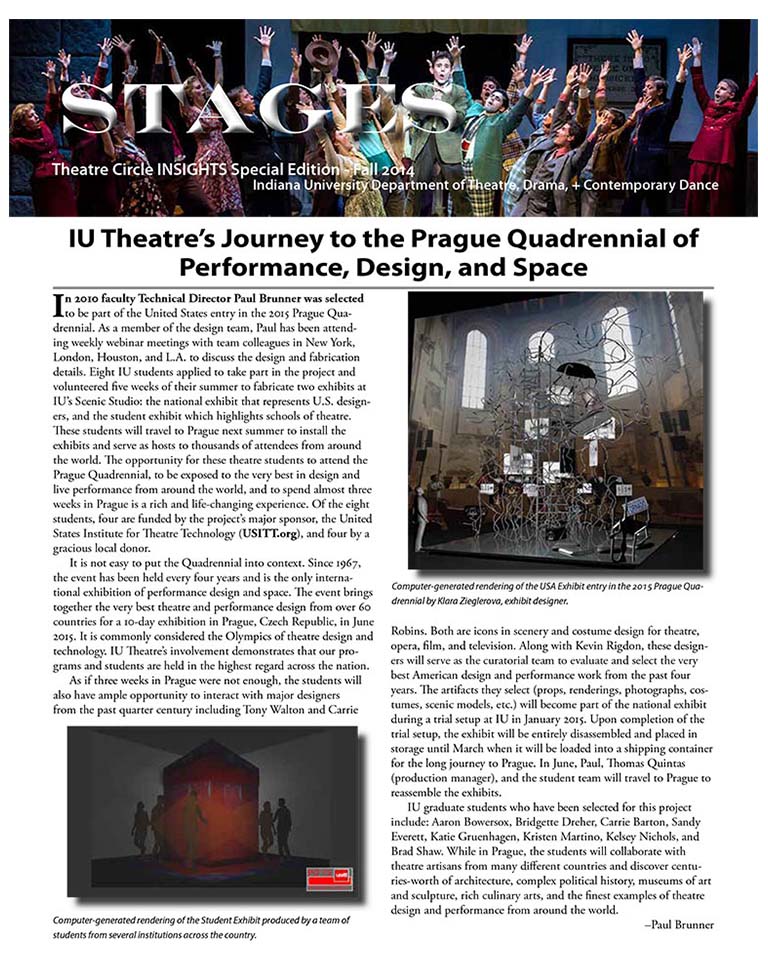 Stages Newsletter Fall 2014