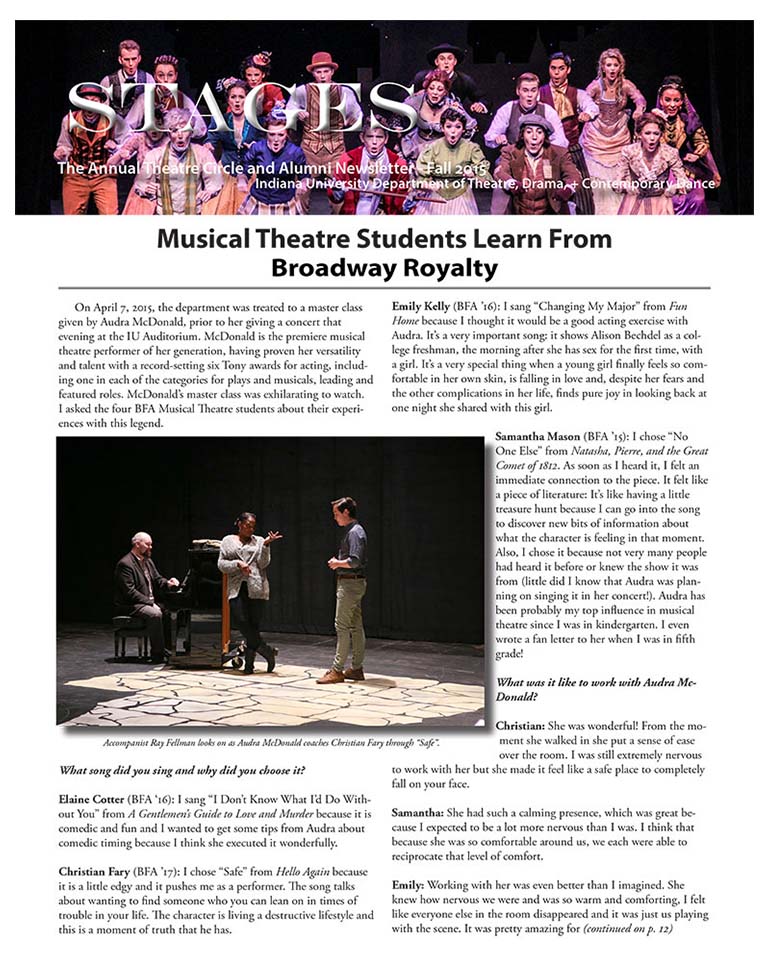 Stages Newsletter Fall 2015