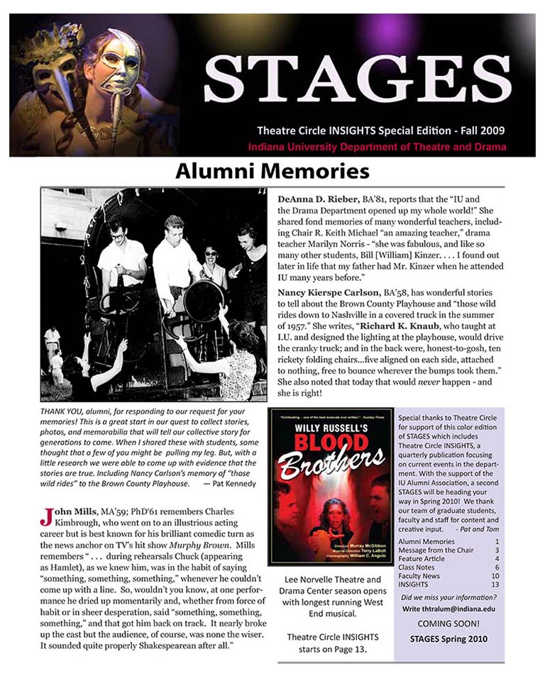Stages Newsletter Fall 2009