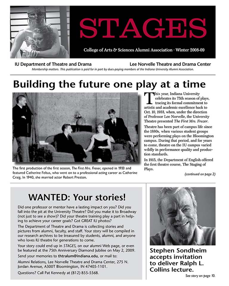 Stages Newsletter Winter 2008